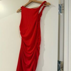 Zara One Shoulder Red mini Dress size medium m